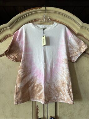 NWT Ragdoll LA Pink/Brown Tie Dyed Jersey Tee T-Shirt size Medium